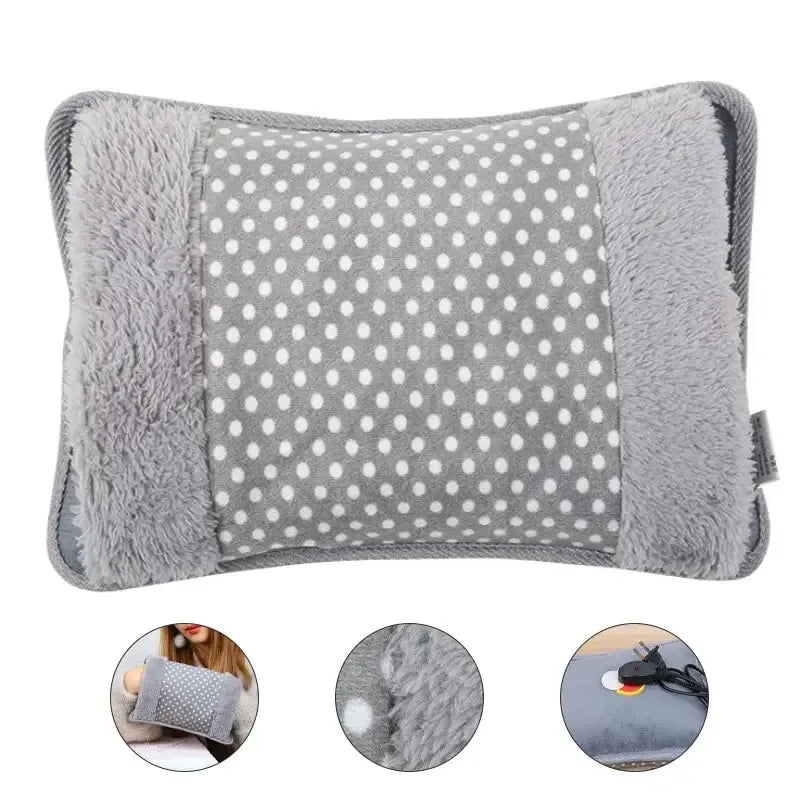 Dot Pattern Electric Hot Water Bag 500W 220V Rechargeable Winter Hand Warmer Double Insert for Cold Weather Comfort