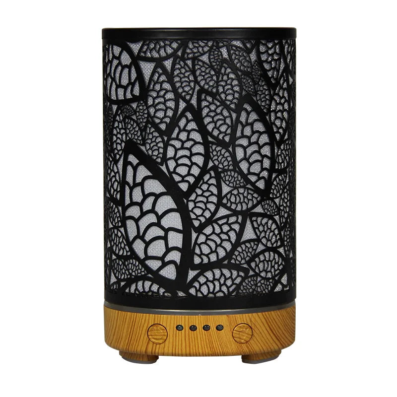 100ML Aroma Diffuser Ultrasonic Humidifier with 7 Color Light, 1H/2H Timer, Auto Shut-Off, Leaf Essential Oil Diffuser for Home