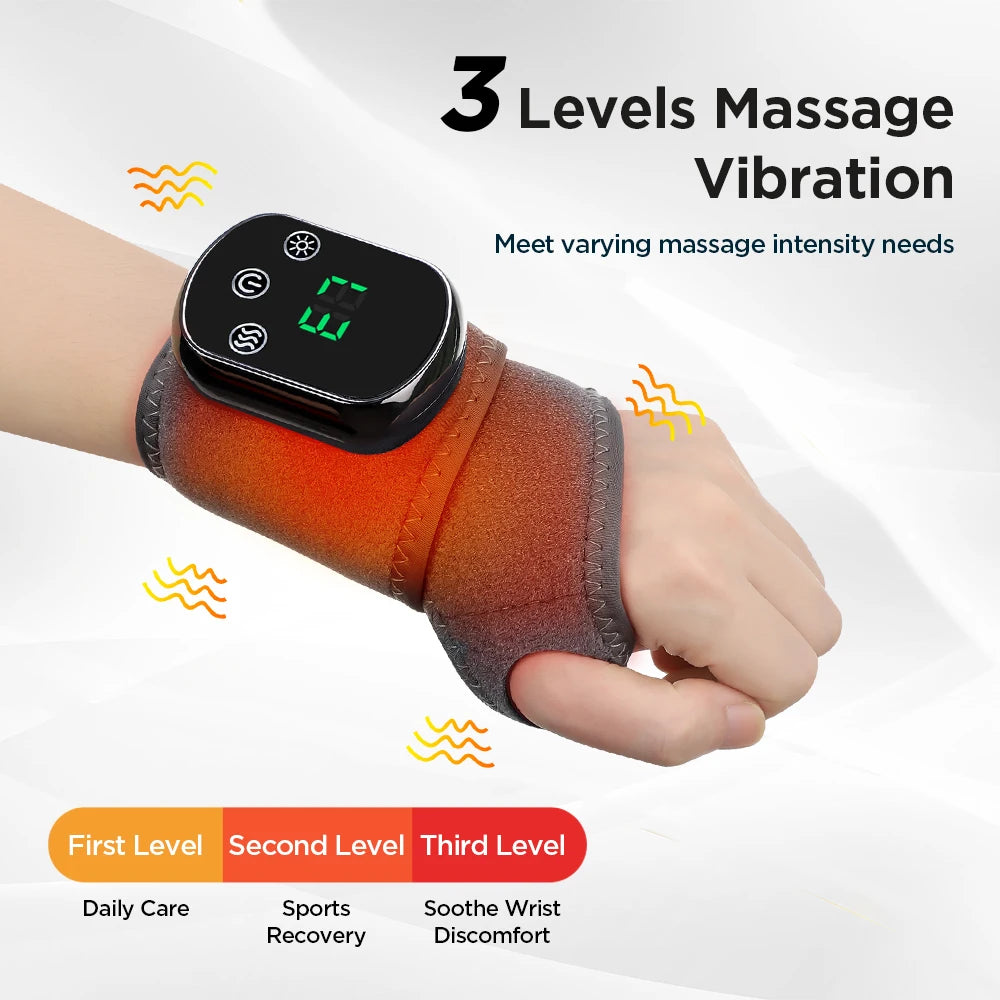 Electric Wrist Brace with Adjustable Hot Compress Vibration Massage Ankle Guard Band Carpal Tunnel Hand Foot Protection Tool
