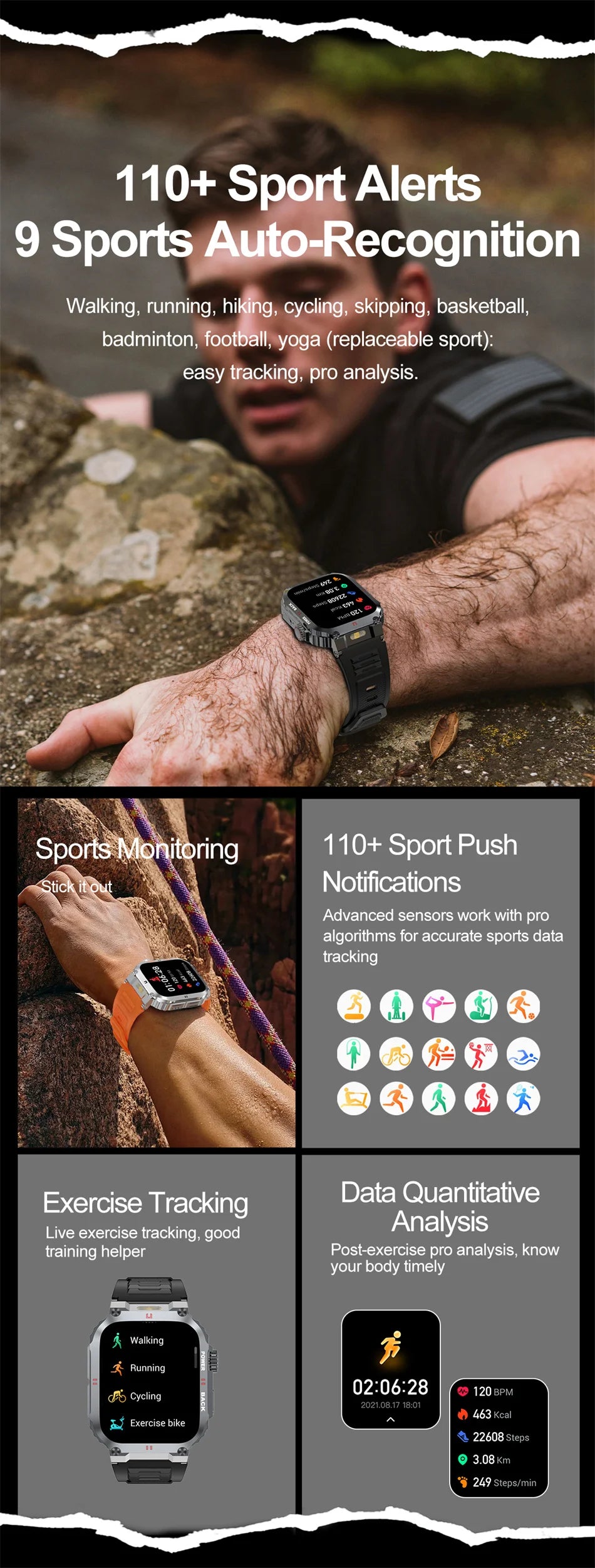 2025 New Outdoor Military Rugged Smart Watch Men's 1.91 Inch AMOLED HD Full Screen Touch LED Light Bluetooth Call Smartwatches