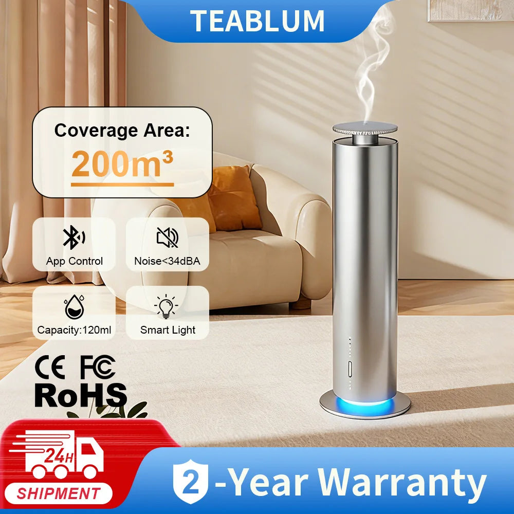 TEABLUM Smart Essential Oil Diffuser Office Aromatherapy Machine Battery Aromatherapy Machine Home Electric Aromatherapy Machine