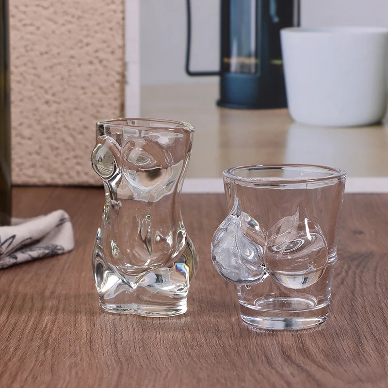 1PC Novelty Body Shaped Glass Beer Cup, Transparent Drinkware for Cocktails and Juices, Funny Wine Glass, Bar and Cafe
