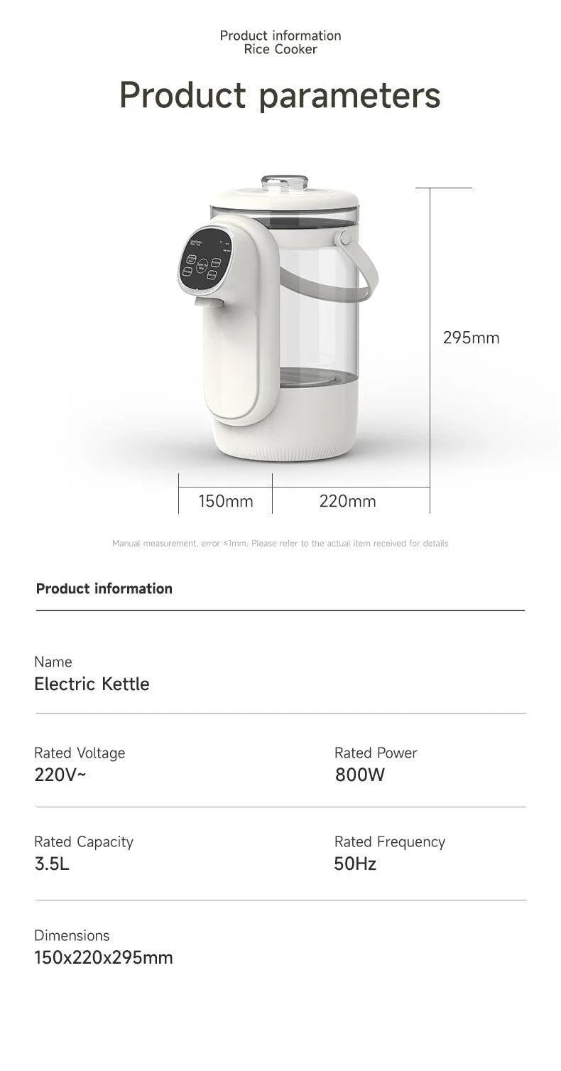 3.5L Electric Kettle Automatic Keep-Warm Electric Pot 12-level Temperature Adjustment Water Kettle Multifunction Water Dispenser