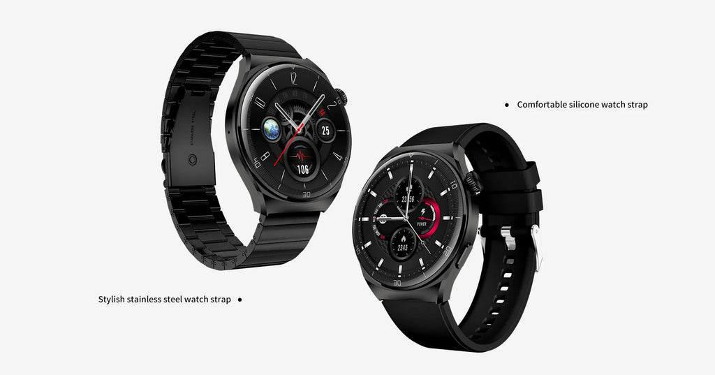 Aurafit Smartwatch NEXA 2/AM05 Bluetooth Chamada, Tela AMOLED 1.43", IP68, Monitor Cardíaco e SpO2, Bateria 300mAh metal de luxo