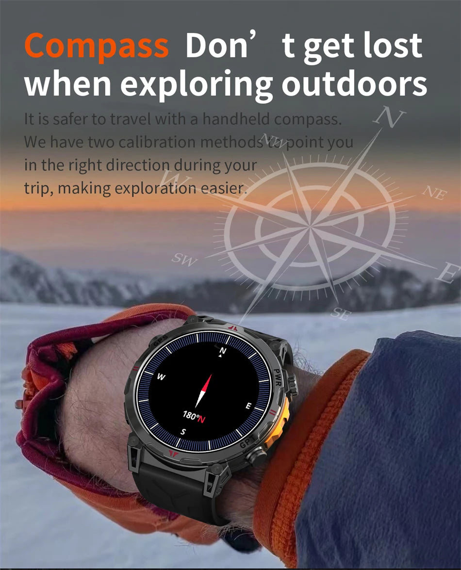 2025 New Professional GPS Sports Smart Watch Outdoor RIDE Run GPS track Swim Watchs Compass Altimeter 5ATM Sports Bracelets Men