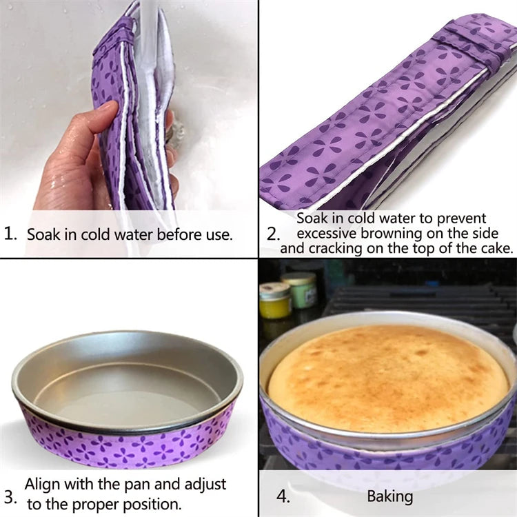 LMETJMA Bake Even Strip Cake Pan Dampen Strips Super Absorbent Thick Cotton Cake Strips Baking Tray Protection Strips JT130
