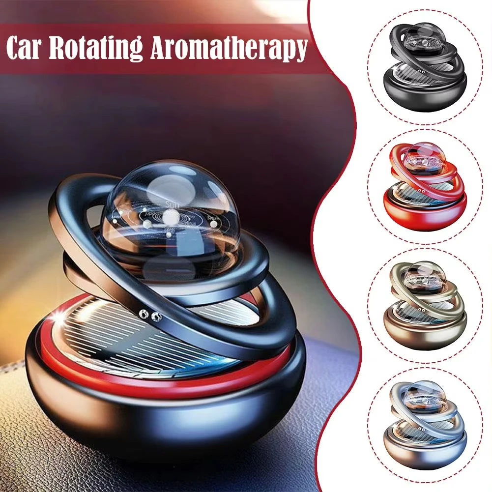 Car Solar Aromatherapy Ornaments Double Suspended Crystal Ball Rotating Aromatherapy Perfume For Home Car  Decor
