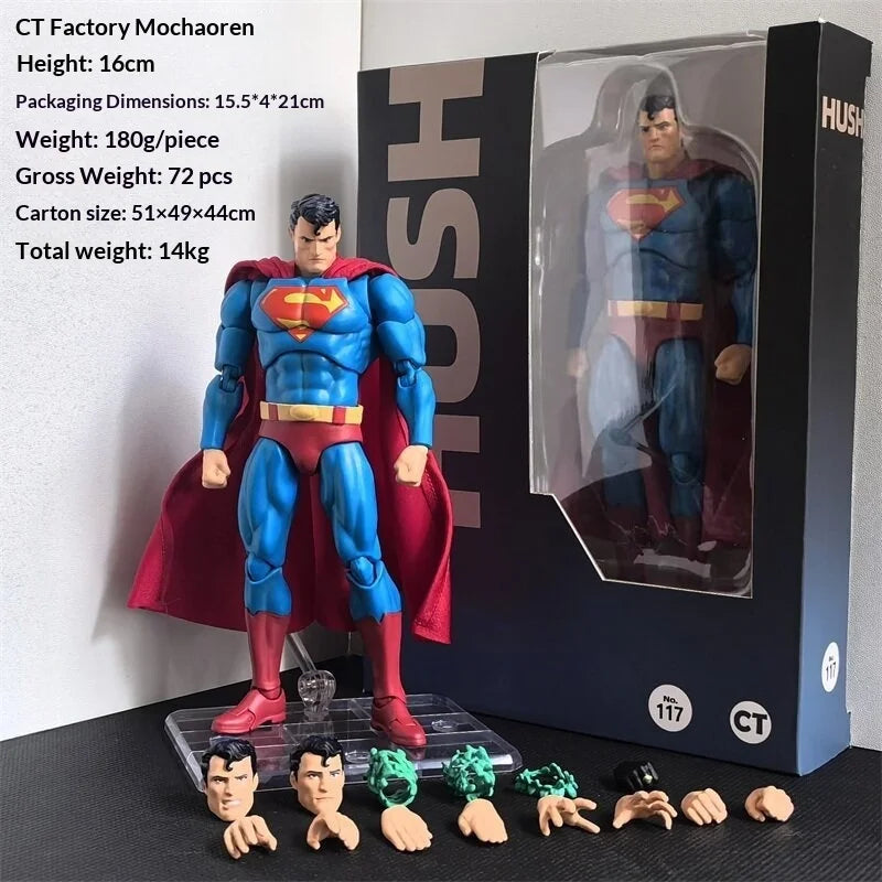 16cm Ct Factory Superman Mafex 117 Comic Hush Dc Justice League Articulated Action Figure Collectible Model For Fans Collection