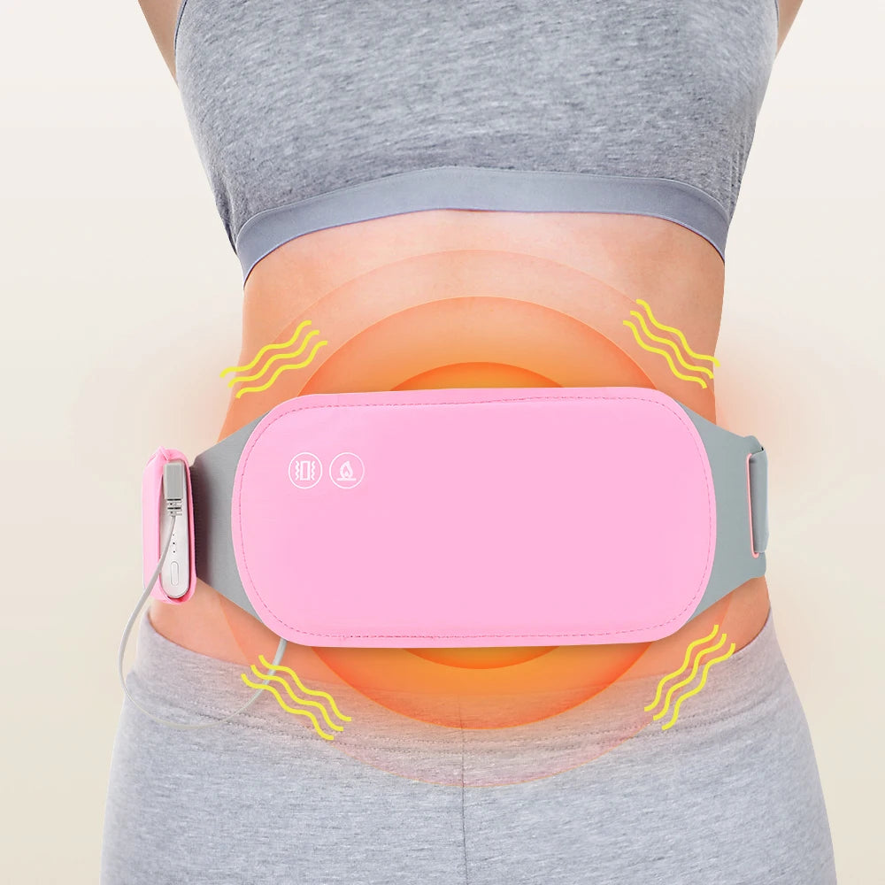 Eelctric Period Cramp Massager Vibrator Heating Pad For Menstrual Warm Uterus Belt Waist Back Massager Women Gift