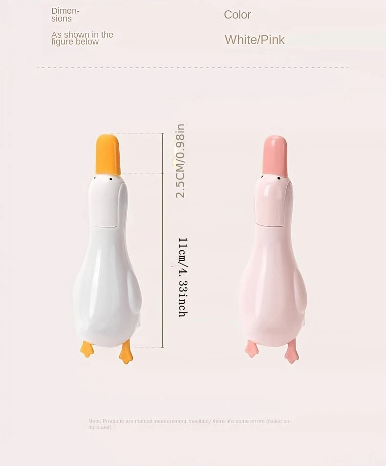2-in-1 Cute Duck Shaped Double-head Design Cleaning Clip Dust Stain Removal Shovel - Bathroom Cleaner Tool With Drainage Hole