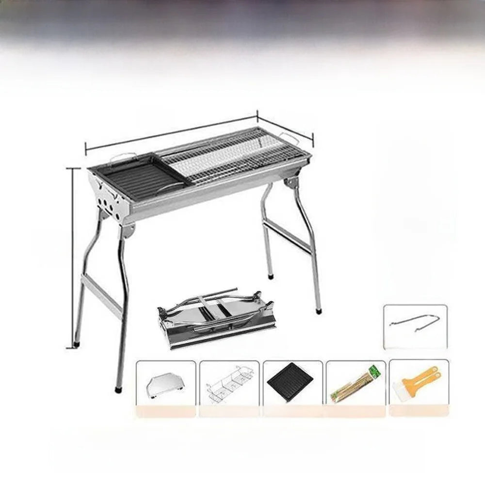 Large Portable Outdoor BBQ Grill Charcoal Grill Cooking Tool for Camping Picnic Garden Home Use Easy to Clean Easy to Carry