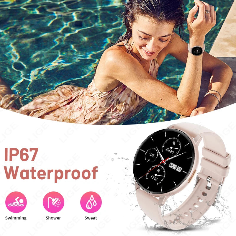 LIGE Fitness Smartwatch Voice Assistant 2026 Heart Rate Monitor Bluetooth Call IP67 Waterproof New Sports Tracker Smart Watches