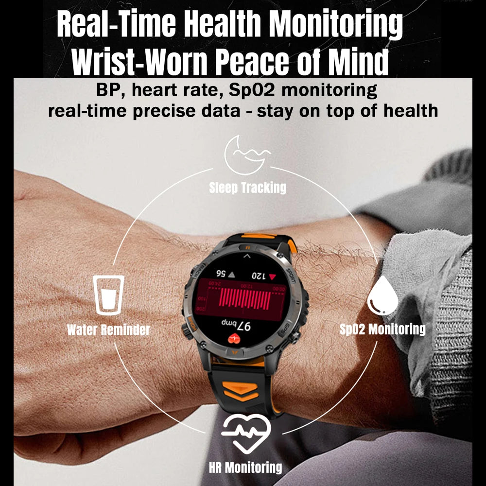 2025 New Professional GPS Sports Smart Watch Outdoor RIDE Run GPS track Swim Watchs Compass 3ATM Sports Bluetooth Call Watch Men