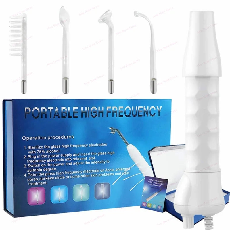 Portable Electrical High Frequency Facial Beauty Machine for Acne Treatment Skin Tightening and Detox