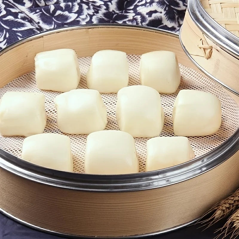5Pcs Silicone Steamer Pad High Temperature Resistance Steamer Cloth Reusable Non-Stick Steamer Liners Dim Sum Cooking Steam Mat