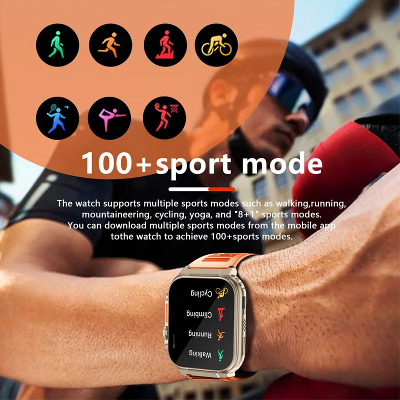 LIGE 600mAh high-Capacity Smart Watch Ultra Watch Men Bluetooth Call TWS Local Music Smartwatch Sport IP68 Waterproof Watches