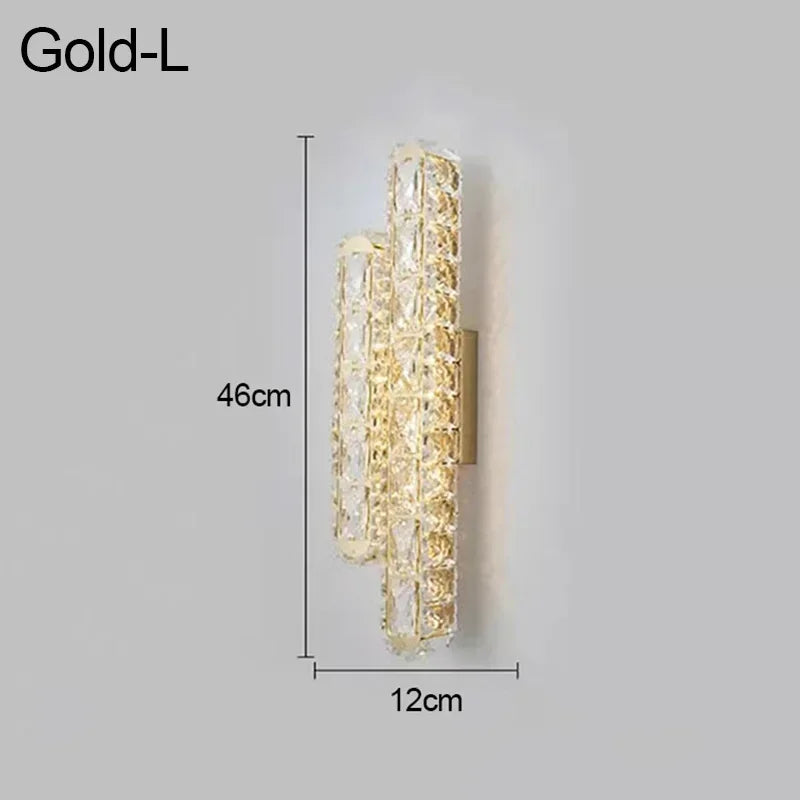 Postmodern Luxury Linear Crystal Wall Light Gold Metal Base G9 Led Wall Sconce 4 Styles Optional Bedroom Bathroom Hotel Lobby