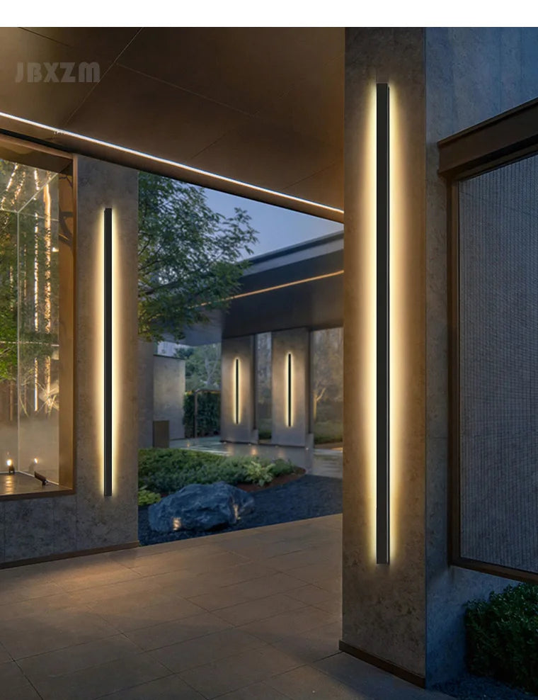 IP65 waterproof wall lamp minimalist led outdoor wall lamp black balcony terrace outdoor wall villa garden wall washer lamp