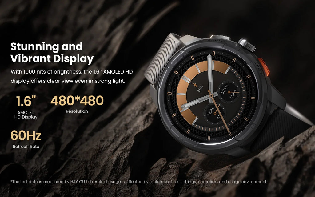 HAYLOU Solar Ultra GPS Smart Watch 1.6” AMOLED Display 60Hz Refresh Rate Bluetooth Calls 5ATM Water Resistance Sports Smartwatc