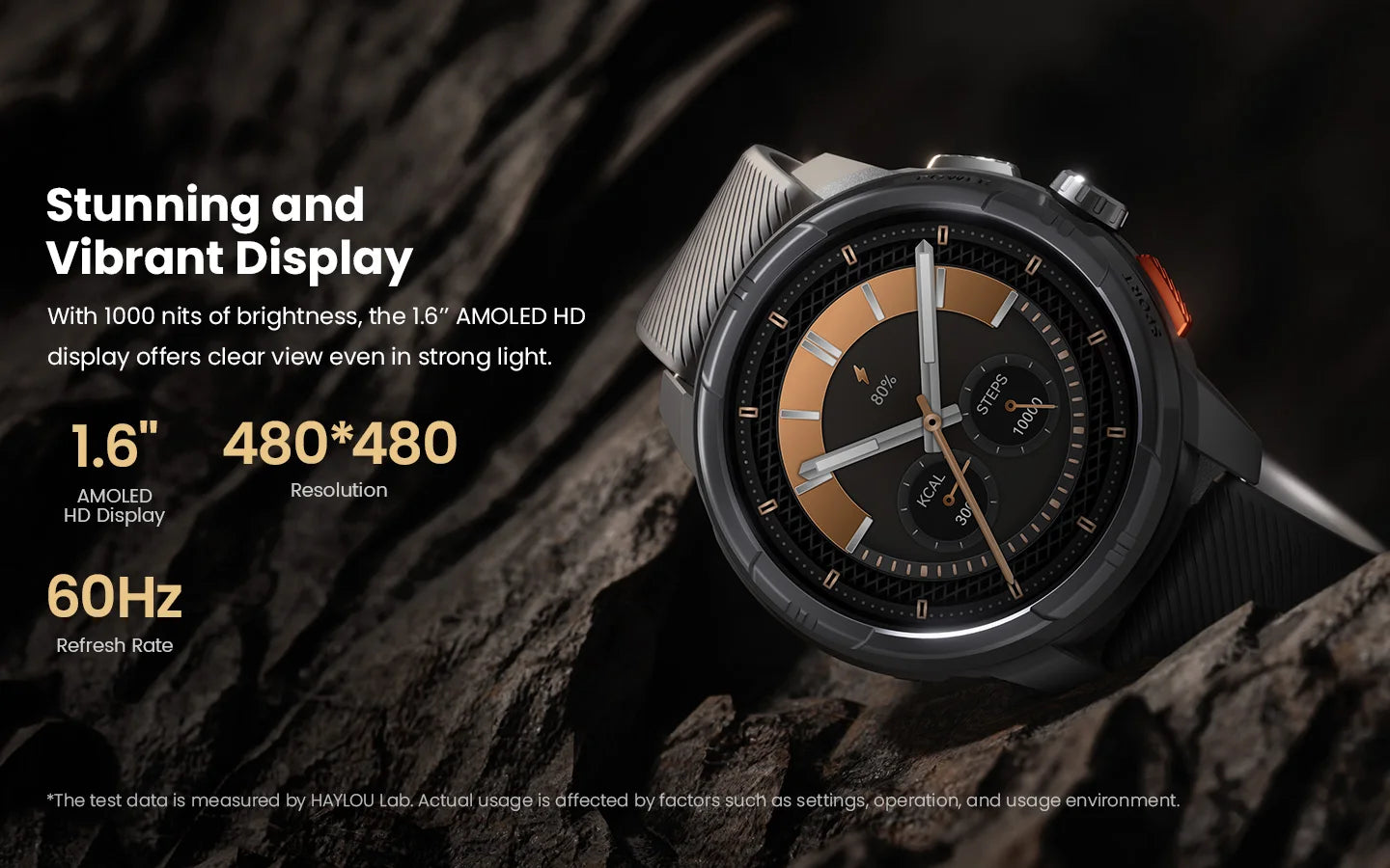 HAYLOU Solar Ultra GPS Smart Watch 1.6” AMOLED Display 60Hz Refresh Rate Bluetooth Calls 5ATM Water Resistance Sports Smartwatc