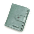 CONTACT'S Genuine Leather RFID Vintage Wallet Men With Coin Pocket Short Wallets Small Zipper Wallet With Card Holders Man Purse