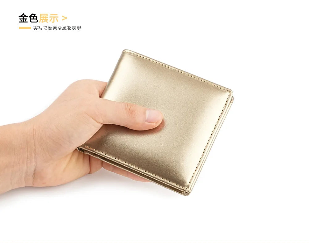 New Genuine Leather Men's Wallet Japanese Style Short Cowhide Multi-card Slot Coin Purse Wallets