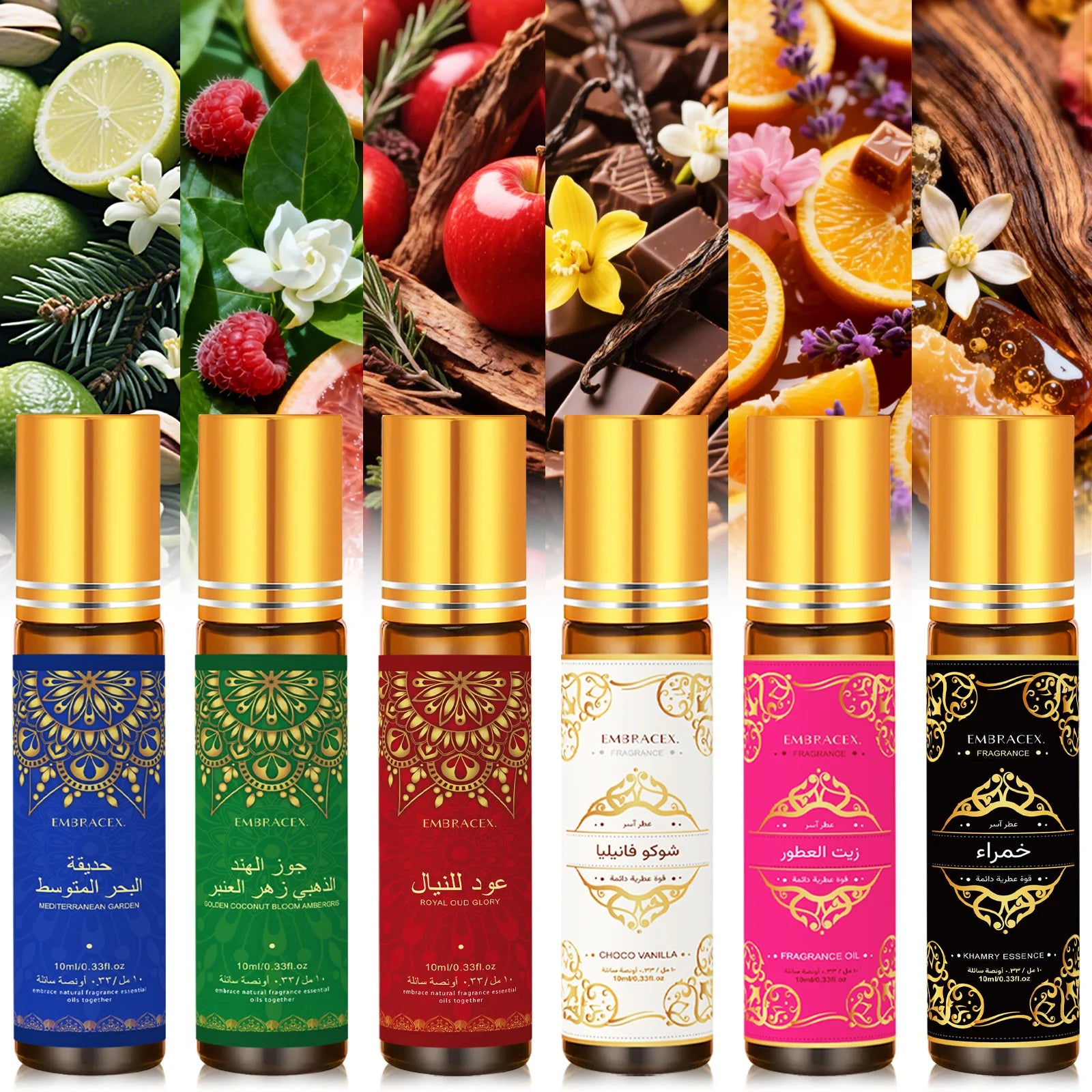 8PC/1PC 10ml Roller Essential Oils Eid al-Fitr Gift  Humidifier Six Long Lasting Scents