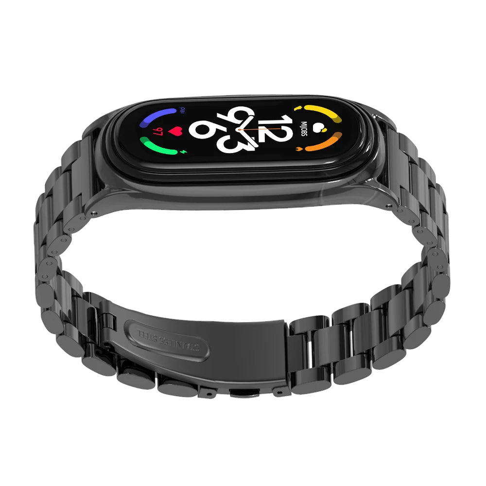 Metal Strap for Mi Band 10 9 8 7 6 5 Stainless Bracelet for Xiao mi Mi Band 9 Strap for Mi Band 8 Mi Band 7 Wristband
