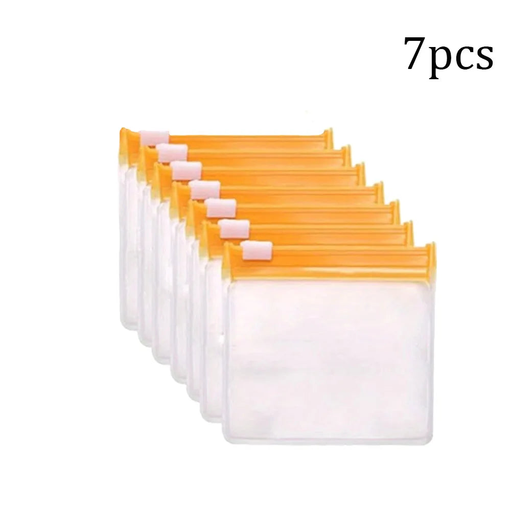 7pcs Pill Pouch Bags，Reusable Zippered Pill Pouch Set， Medicine Organizer 7 Colors Self Sealing, Translucent Medicine Bags Trave