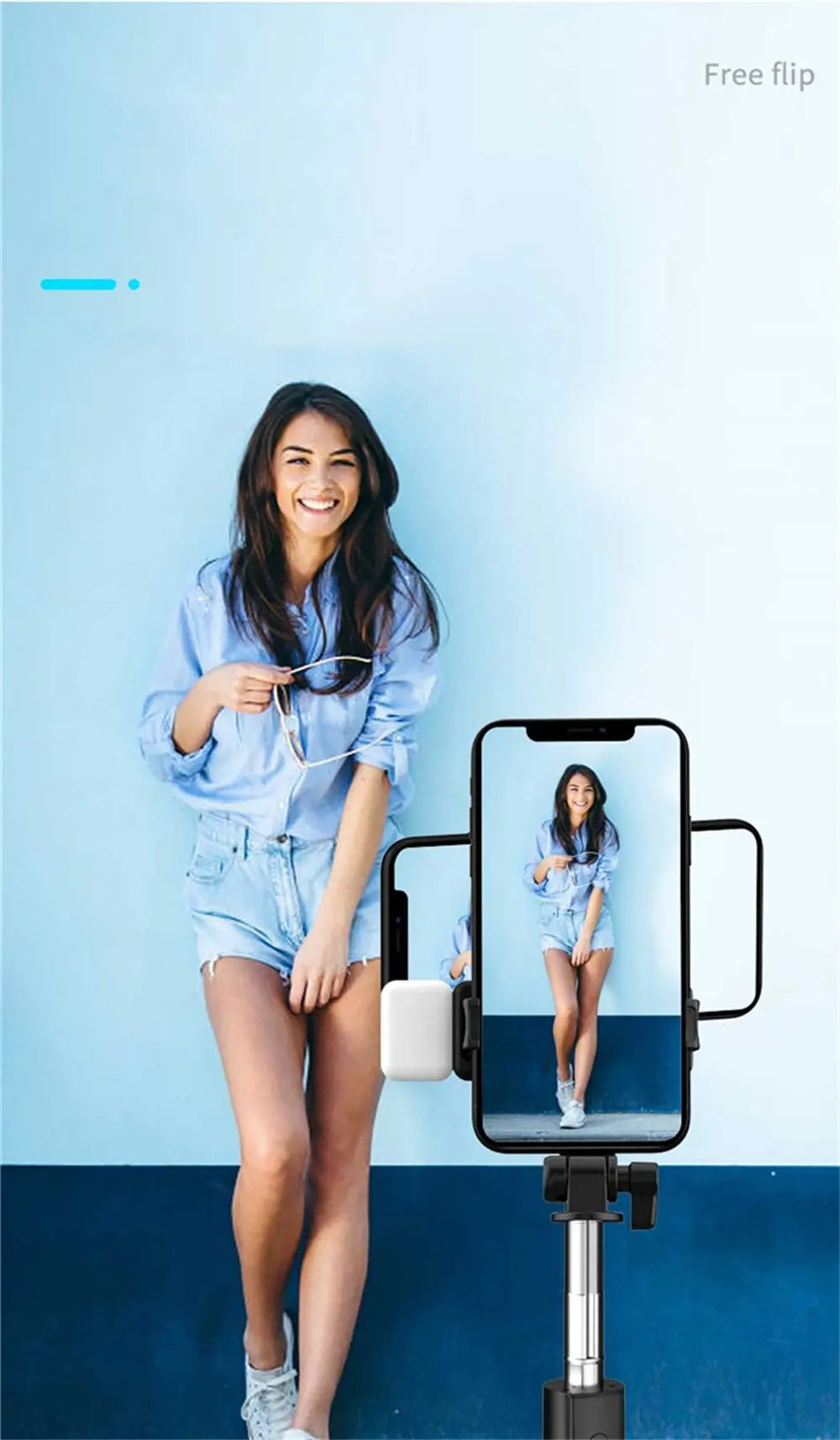 Phone Selfie Stick Tripod Bluetooth Remote Wireless Selfi Stick Phone Holder With Beauty LED Fill Light For Phone Live Streaming