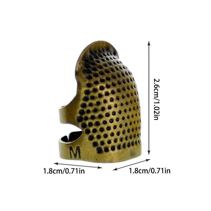 Adjustable Vintage Sewing Thimble, Handmade Non-slip Embroidery against Ring, Vintage Needle Presser Needle Hoop Finger Holder