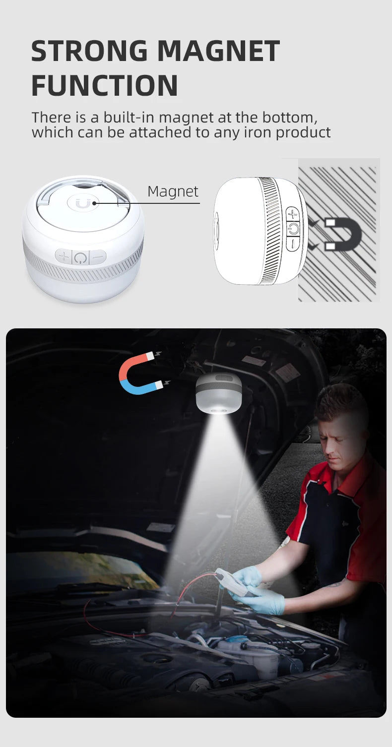 LV10 Outdoor LED Camping Flashlight 230 Hours Rechargeable Camping Lantern with Magnet Lighting Fixture Portable Emergency Light