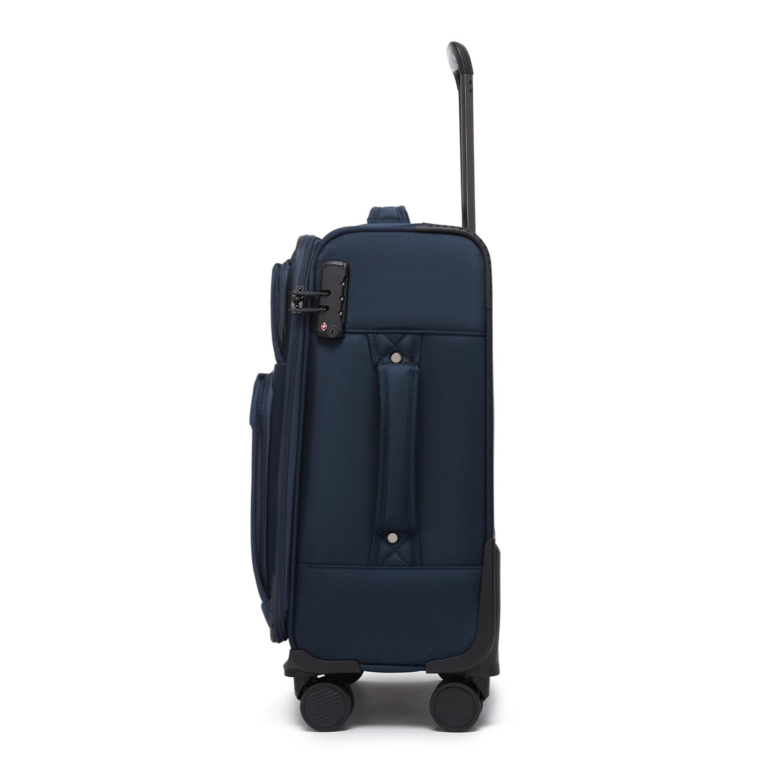 British Traveller - Suitcase Adjustable Handle, 4 Spinner Wheels, Lightweight, TSA Lock - Recycled Polyester Luggage （S/M/L)