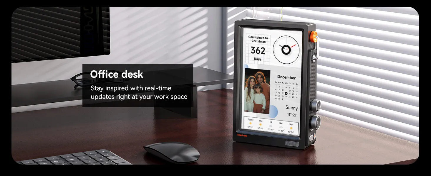 Divoom Times Frame Smart HD Screen | 10.1" DIY Digital Clock | Crypto Stocks Weather Calendar | Tech Gift Desk Setup