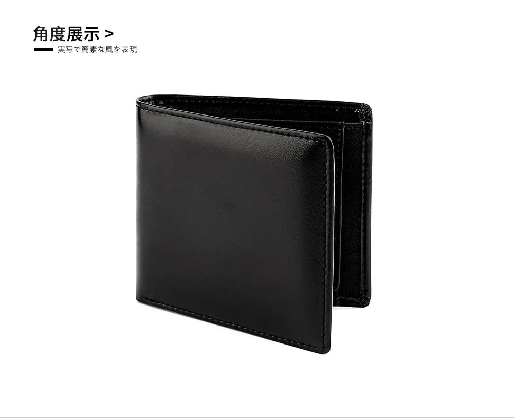 New Genuine Leather Men's Wallet Japanese Style Short Cowhide Multi-card Slot Coin Purse Wallets