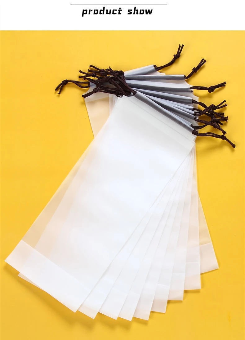 Umbrella Storage Bag Translucent Plastic Waterproof Anti-dirty Umbrella Cover Reusable Portable Drawstring Bags Home Storage