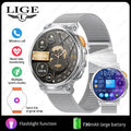 LIGE 1.85"HD Screen Outdoor Sport Smartwatch Men Heart Rate Flashlight Watch 730mAh Battery Waterproof Wireless Call Smart Watch