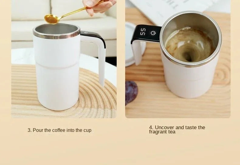 380ML Electric Coffee Self Mixing Mug IP67 Waterproof Coffee Stirring Mug USB Charging Digital Display Automatic Magnetic Cup
