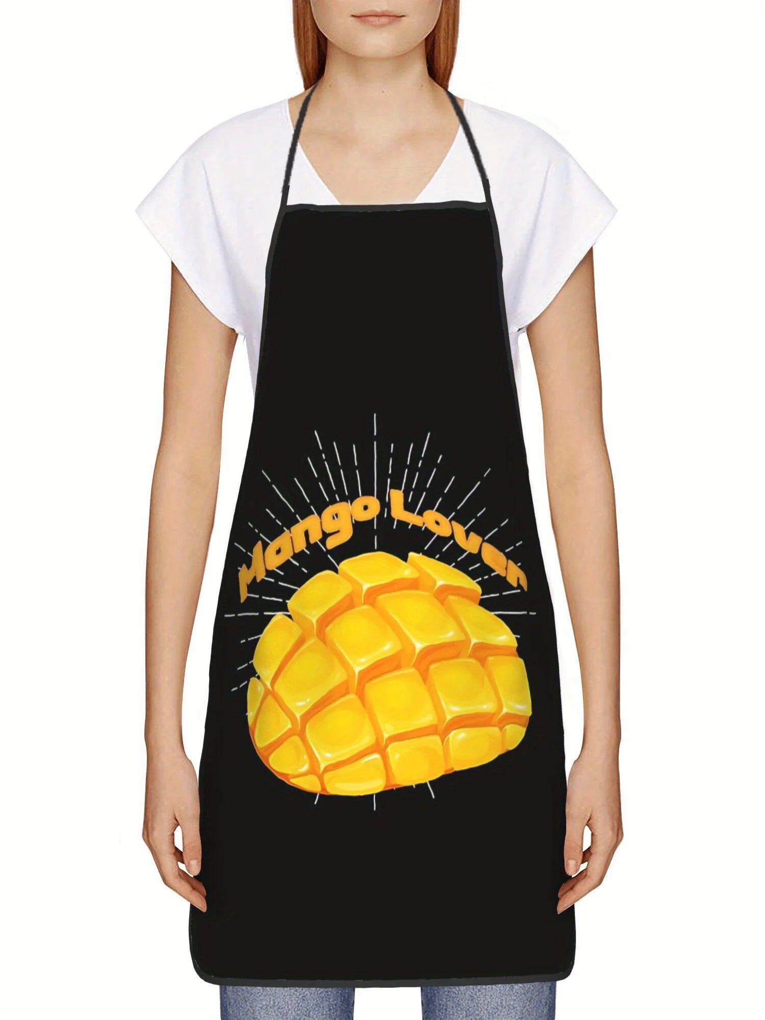 Mango Lover Retro Mango Print Apron - Adjustable Chef Apron with Mango Fruit, Unisex Cooking Apron for & Men, for & Use