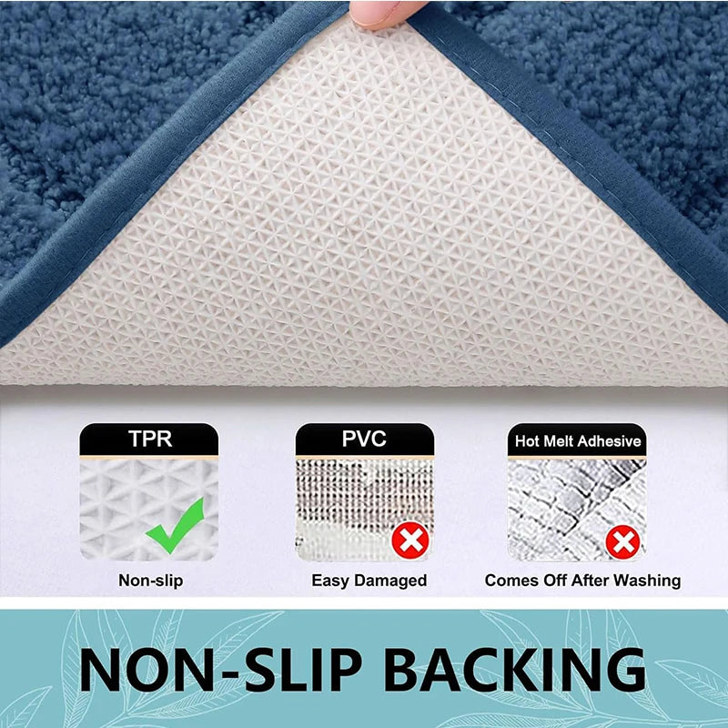 Homaxy Double Frame Velveteen Bathroom Mat Floor Mat Indoor Non Slip Door Mat Dirt Trap Absorbs Water Comfortable Bathroom Mat