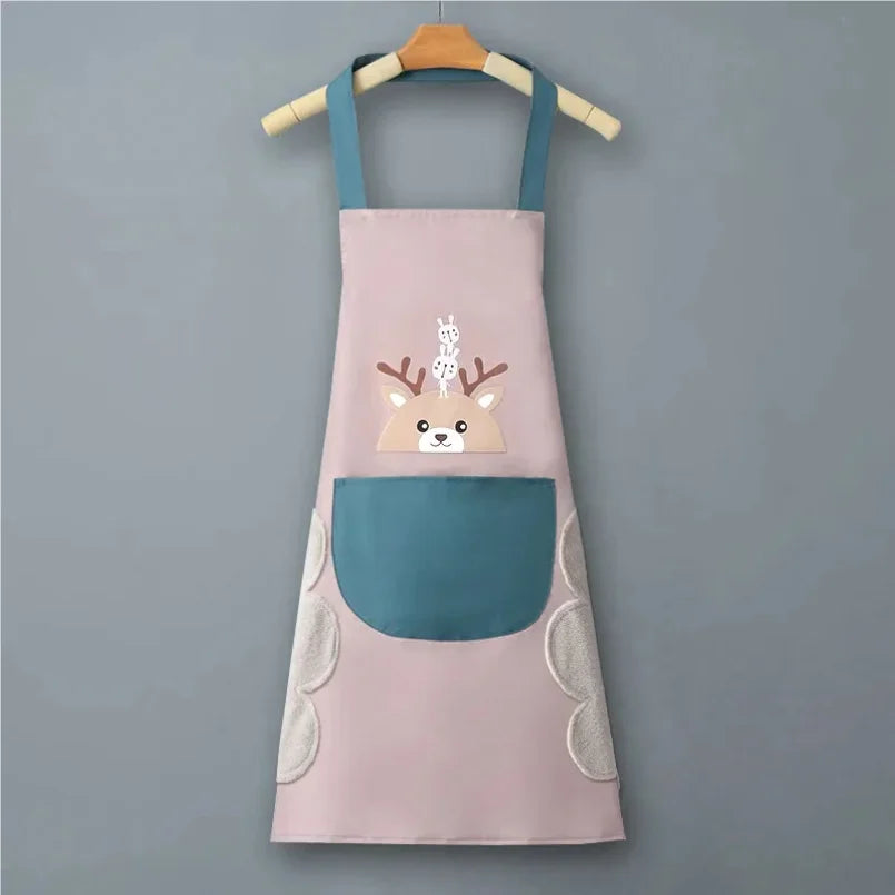 Home-use Washable Kitchen Apron for Cooking Waterproof and Oil-proof Fashionable for Men and Women Adult Workwear