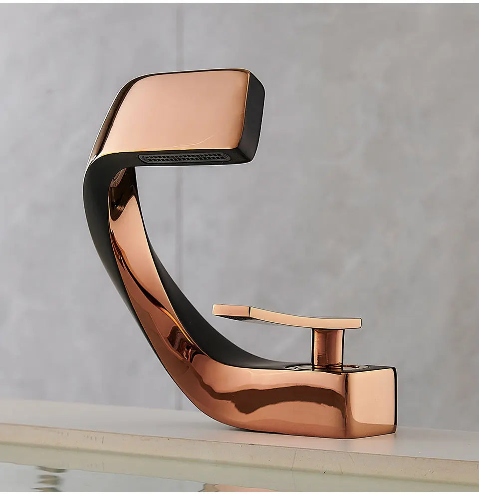 Bathroom Deck Mounted Basin Faucet Black Sink Tap Single Hole Water Tap Hot and Cold mitigeur salle de bain mixer faucet