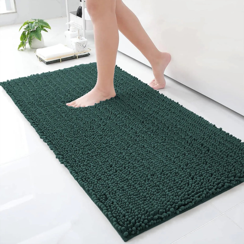 Homaxy New Chenille One Thick And Three Fine Floor Mat Indoor Non Slip Doormat Dirt Trap Absorbs Water Comfortable Bathroom Mats