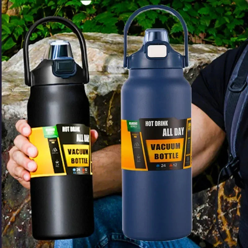 Thermos Vacuum Stainless Cup Thermal Cold Hot Insulated Stainless Steel Water Bottle with Straw Water Bottles