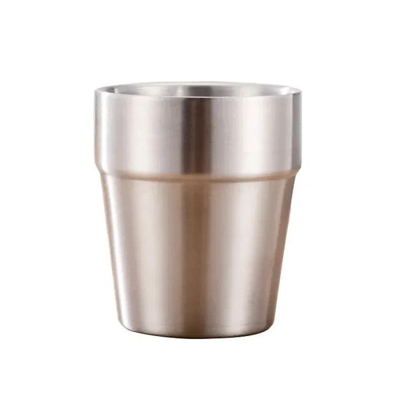 Glossy Surface Beer Mugs Double-Wall Stainless Steel Water Cup Coffee Tea Anti-scalding Party Mug Drinkware Customization Logo