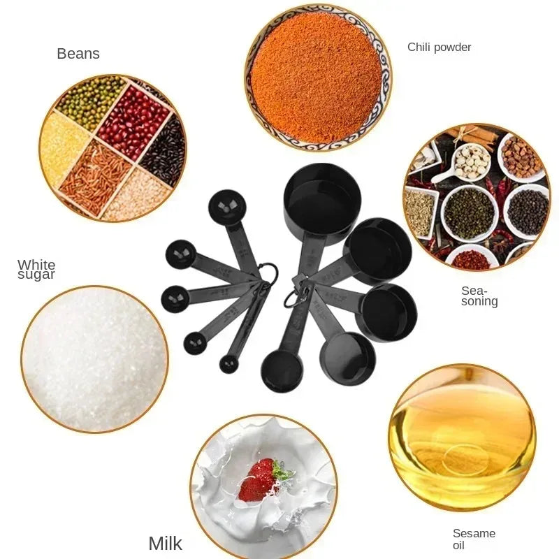10Pcs Multipurpose Measuring Cups and Spoons Set Accurate for Kitchen Baking Flour Sugar Seasoning Dry and Liquid Ingredients