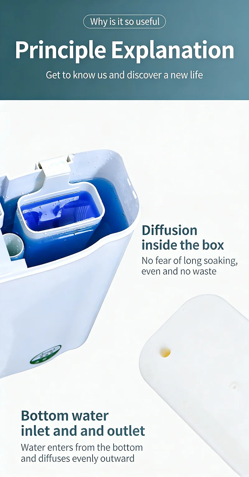 Toilet Solid Dispenser-Tank Replacement Part,Toilet Bowl Cleaner Buffer Box,Hanging Slow-Release Dispenser,Extends Cleaning Time