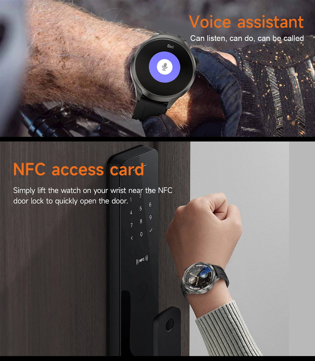 1.85-inch HD Sapphire Glass Smart Watch Men's GPS Movement Track NFC Bluetooth Call  Lingdong Island Health Detection Smartwatch