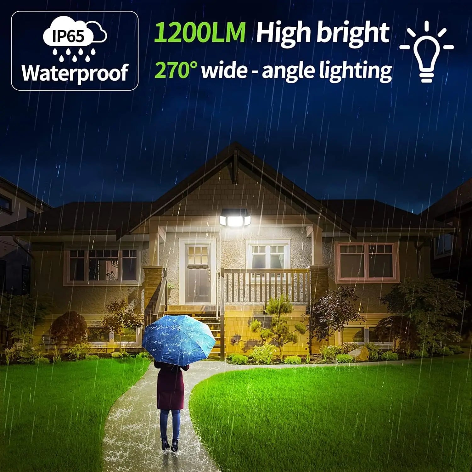Top Brand Powerful 6000mah Outdoor Solar Lights With 3 Modes Two Motion Sensors Bright Light Wall Lamp For Garden Yard Garage