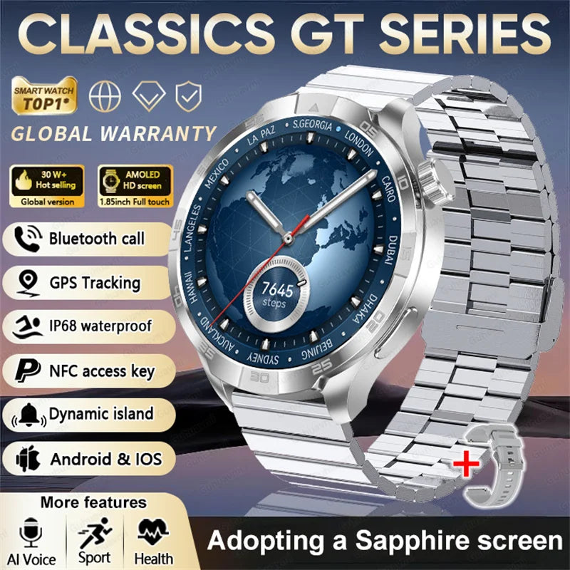 2026 Smart Watch Always display AMOLED NFC Bluetooth Call GPS trajectory Waterproof Health Sport Smartwatch Men for Android iOS
